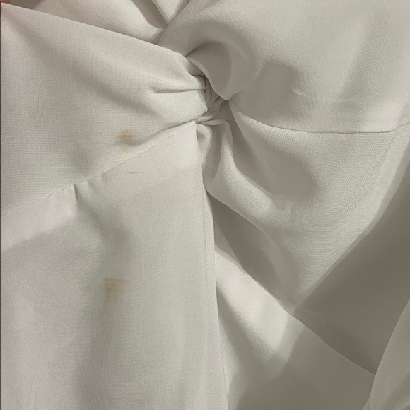 Abercrombie & Fitch White Crinkle Textured Twist-front Mini Dress X-Large Tall - Picture 8 of 14
